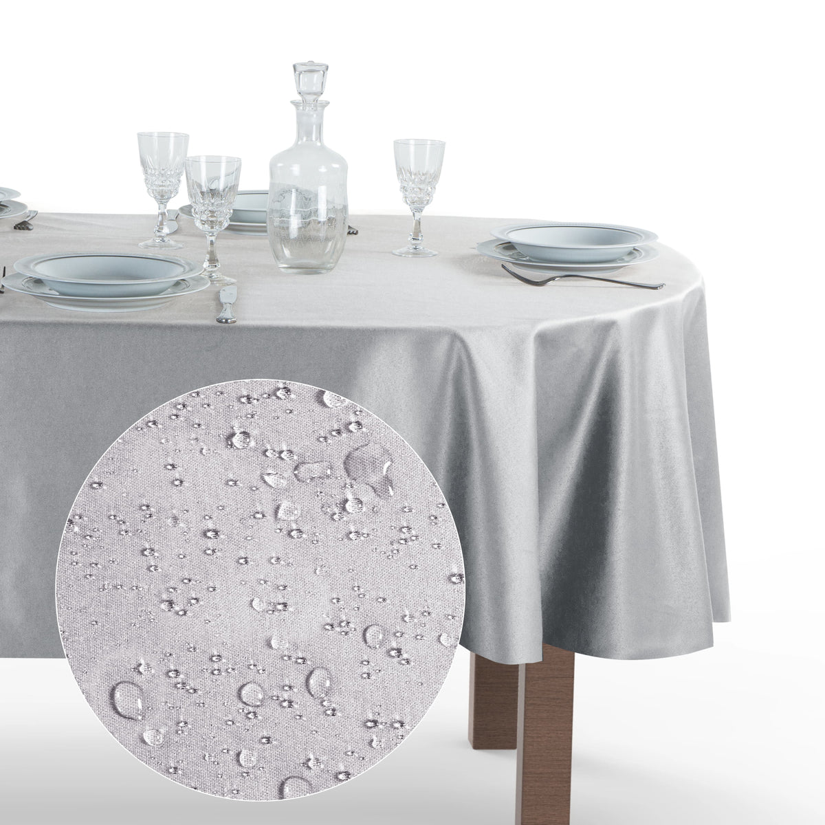 Tovaglia Antimacchia Cucina Bordata 135x180 Cm Cotone Plastificato Proteggi Tavolo Copritavolo Cuoricini Grigio 84581702