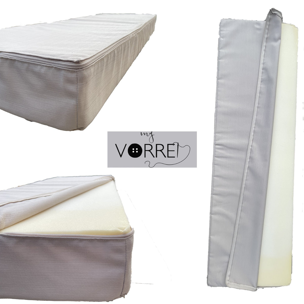 Cuscino Per Seduta O Schienale 40x120cm - Per Esterno, Idrorepellente, Sfoderabile, Poliuretano HD 25 - Foto 1