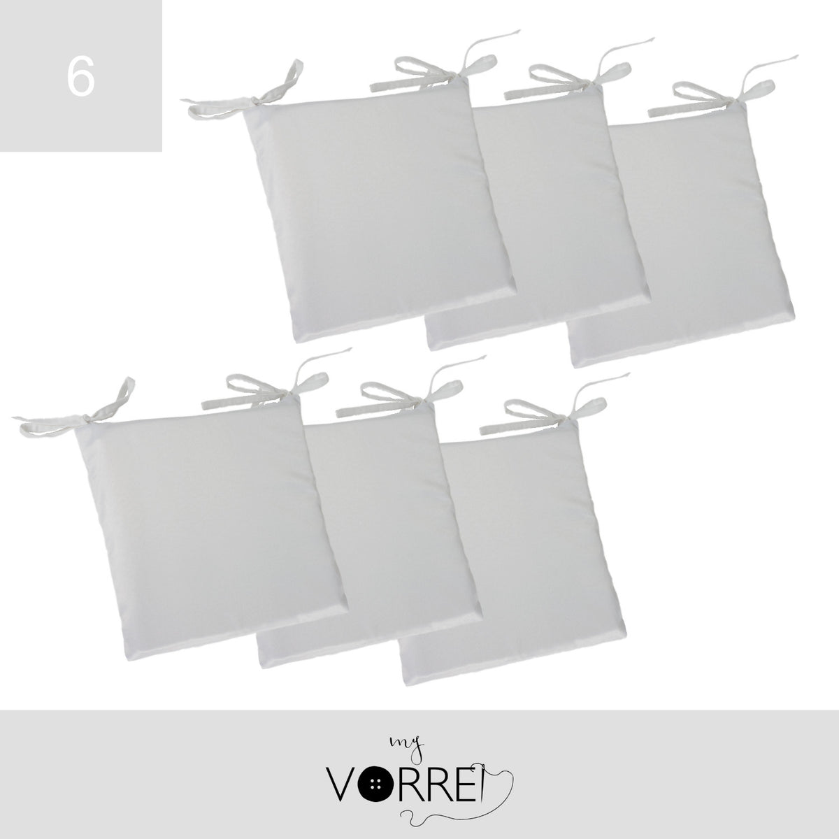 Cuscino Sedia Roma cm 40x40 spessore cm 4 sfoderabile con chiusura lampo | 6 Pezzi