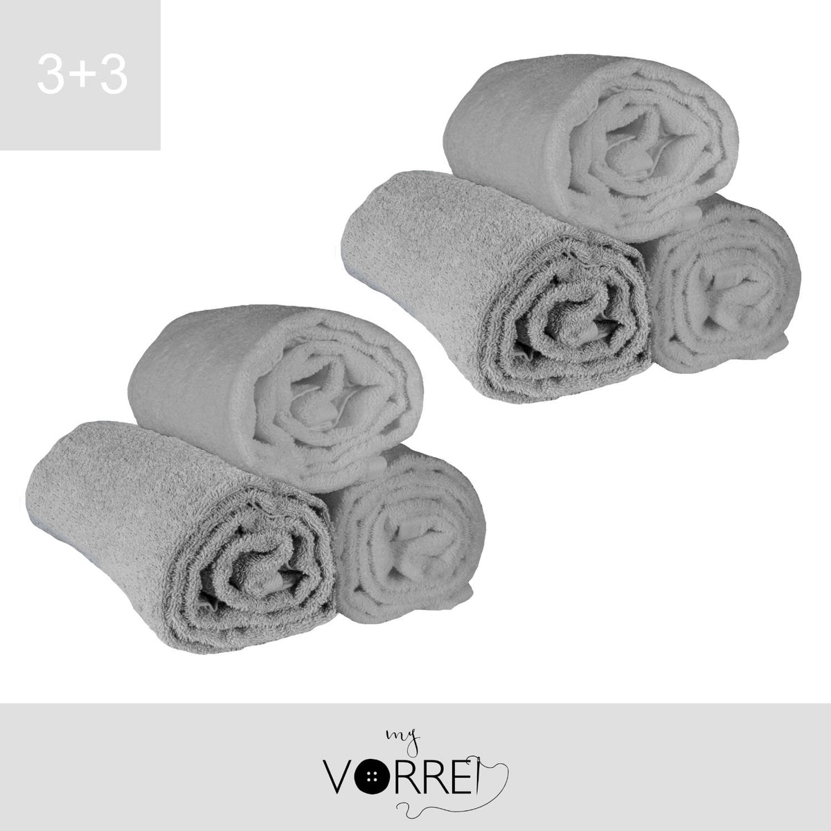 Telo Bagno - 3+3 in Spugna Cotone 100 cm 100x150