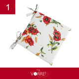 Cuscino Sedia Papavero | 40x40cm, spessore 4cm, sfoderabile con chiusura lampo