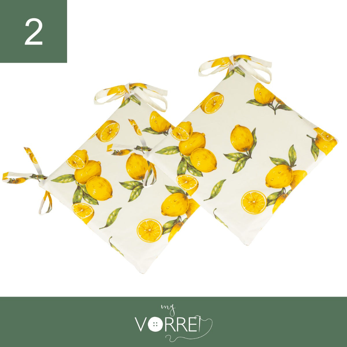 Cuscino Sedia Limone New | 40x40cm, spessore 4cm, sfoderabile con chiusura lampo