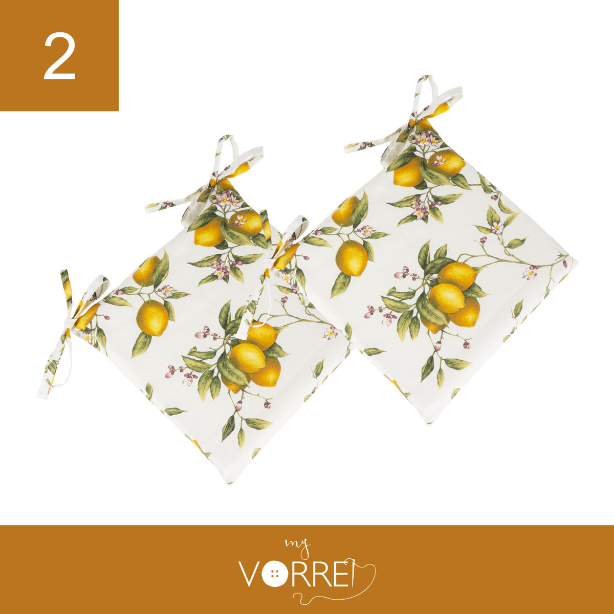 Cuscino Sedia Limone Old | 40x40cm, spessore 4cm, sfoderabile con chiusura lampo