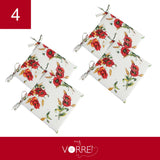 Cuscino Sedia Papavero | 40x40cm, spessore 4cm, sfoderabile con chiusura lampo