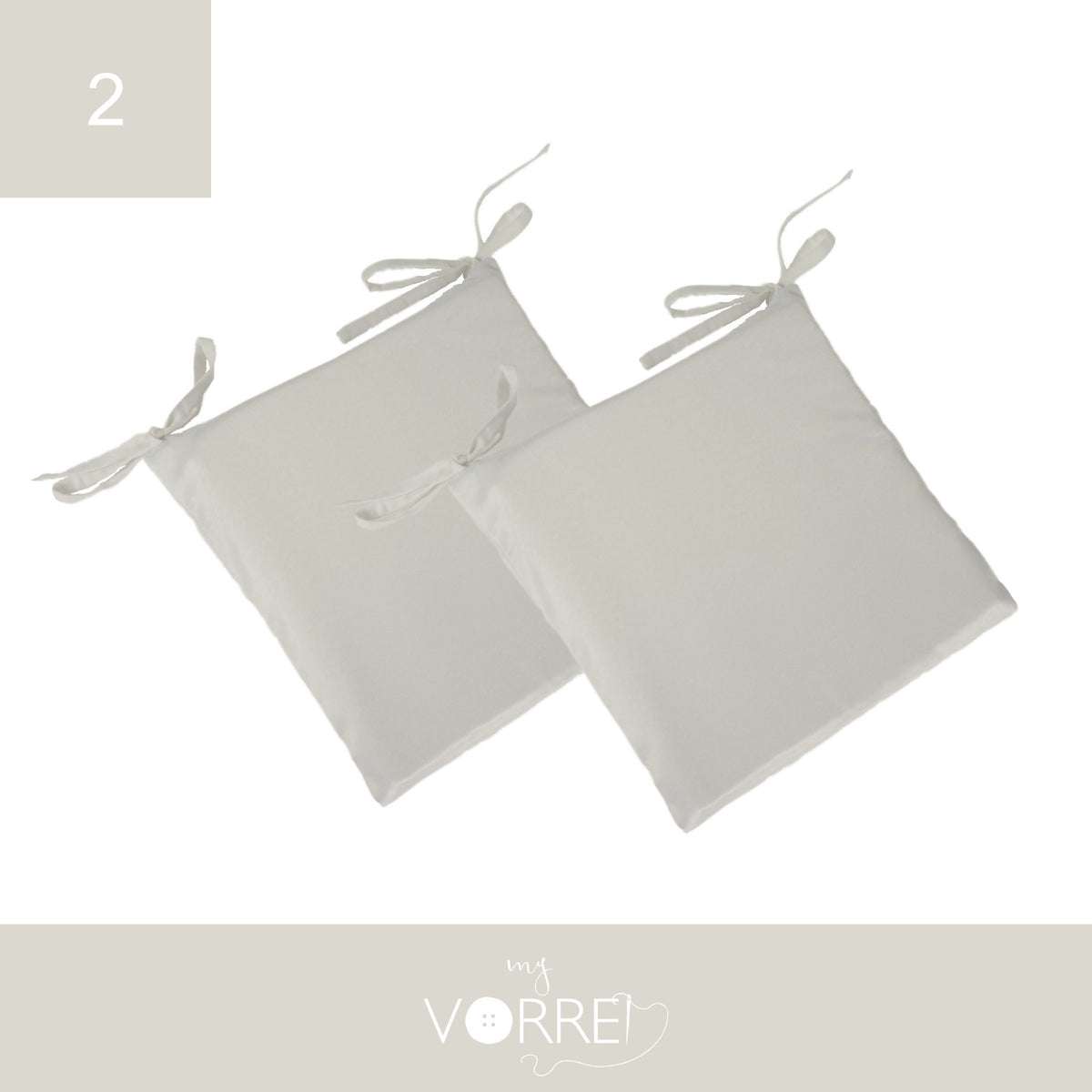 Cuscino Sedia Roma cm 40x40 spessore cm 4 sfoderabile con chiusura lampo | 2 pezzi