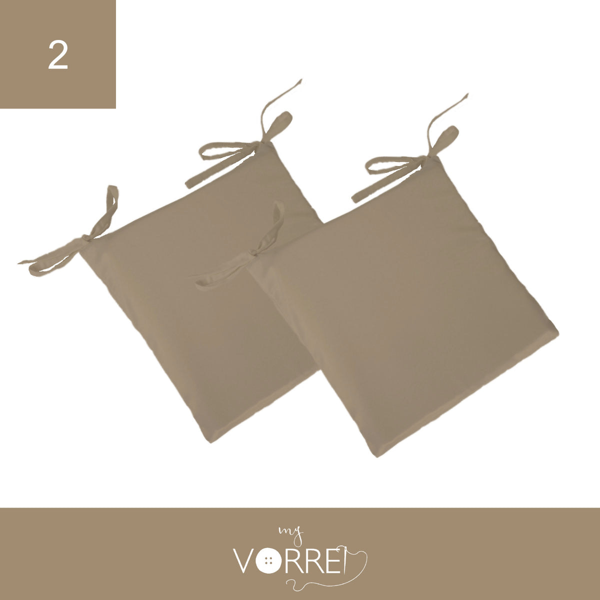 Cuscino Sedia Roma cm 40x40 spessore cm 4 sfoderabile con chiusura lampo | 2 pezzi