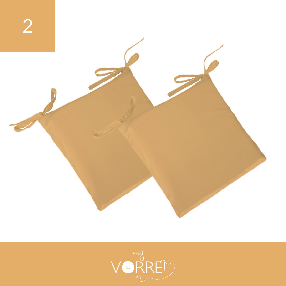 Cuscino Sedia Roma cm 40x40 spessore cm 4 sfoderabile con chiusura lampo | 2 pezzi