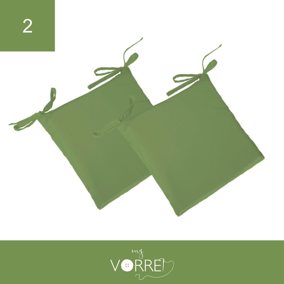 Cuscino Sedia Roma cm 40x40 spessore cm 4 sfoderabile con chiusura lampo | 2 pezzi