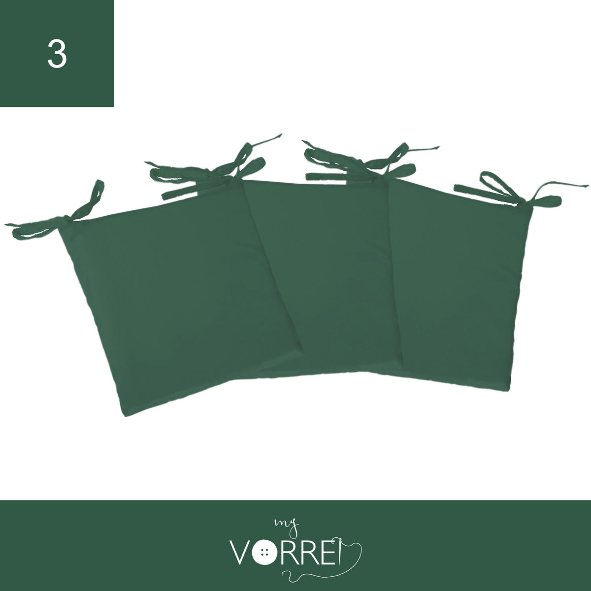 Cuscino Sedia Roma cm 40x40 spessore cm 4 sfoderabile con chiusura lampo | 3 pezzi