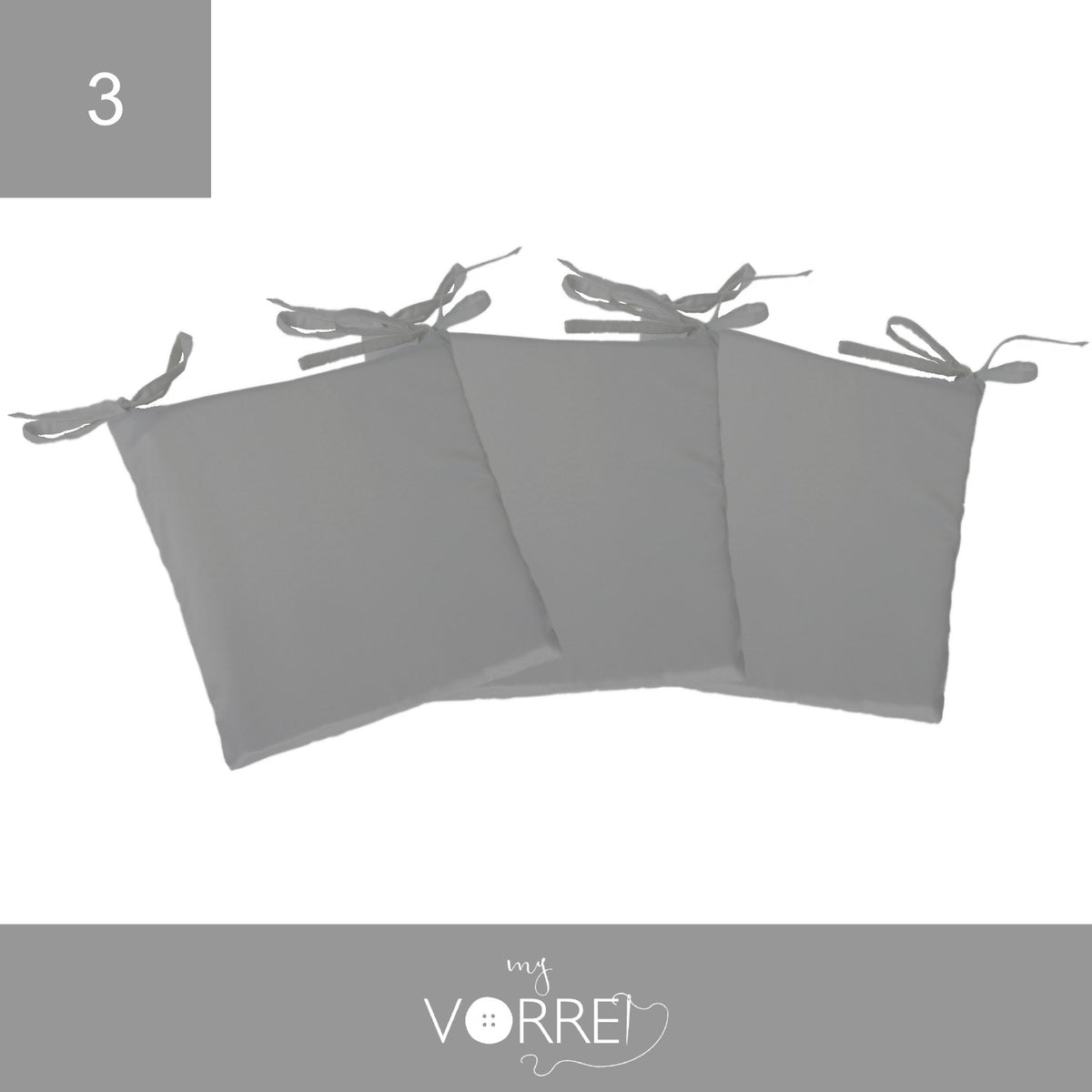 Cuscino Sedia Roma cm 40x40 spessore cm 4 sfoderabile con chiusura lampo | 3 pezzi