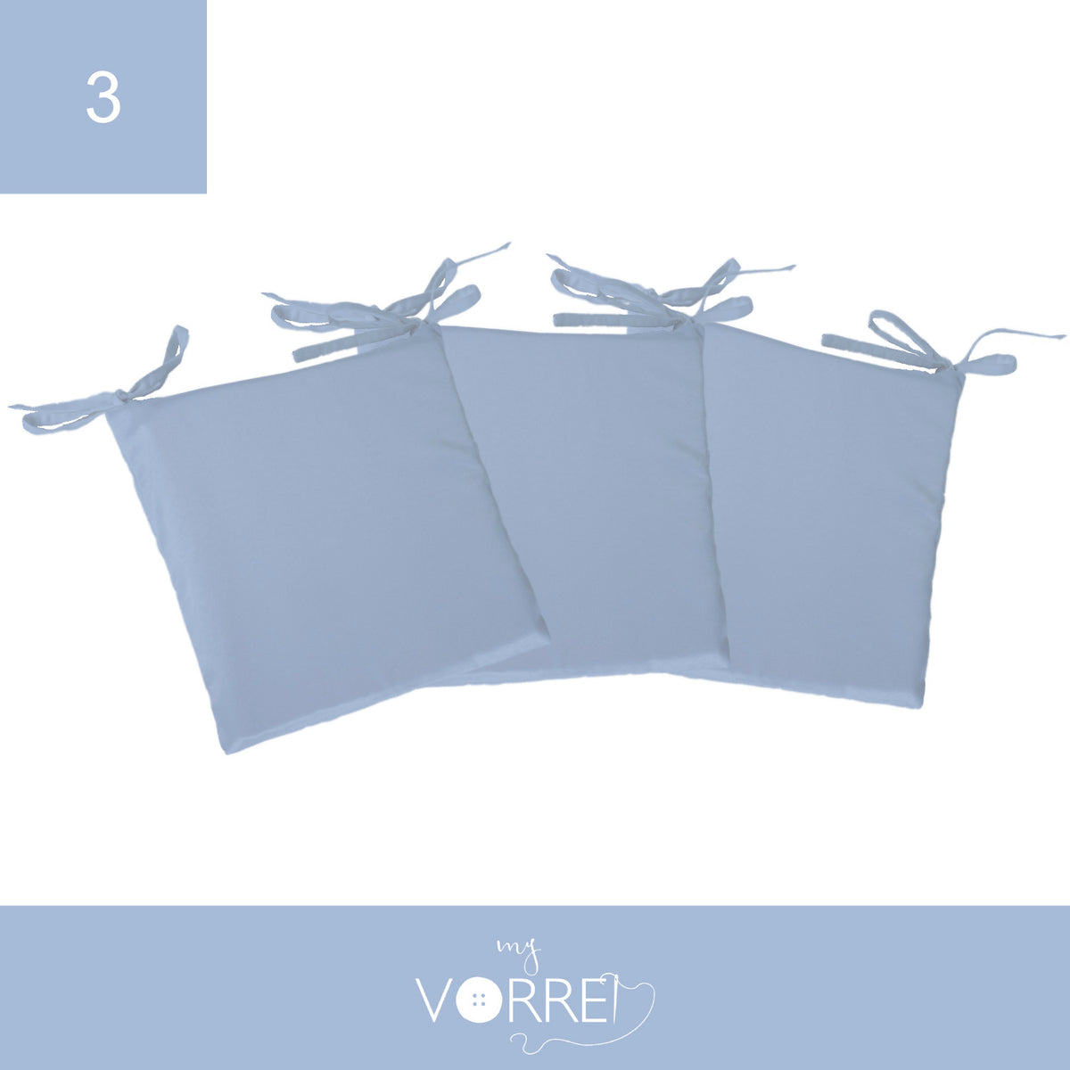 Cuscino Sedia Roma cm 40x40 spessore cm 4 sfoderabile con chiusura lampo | 3 pezzi