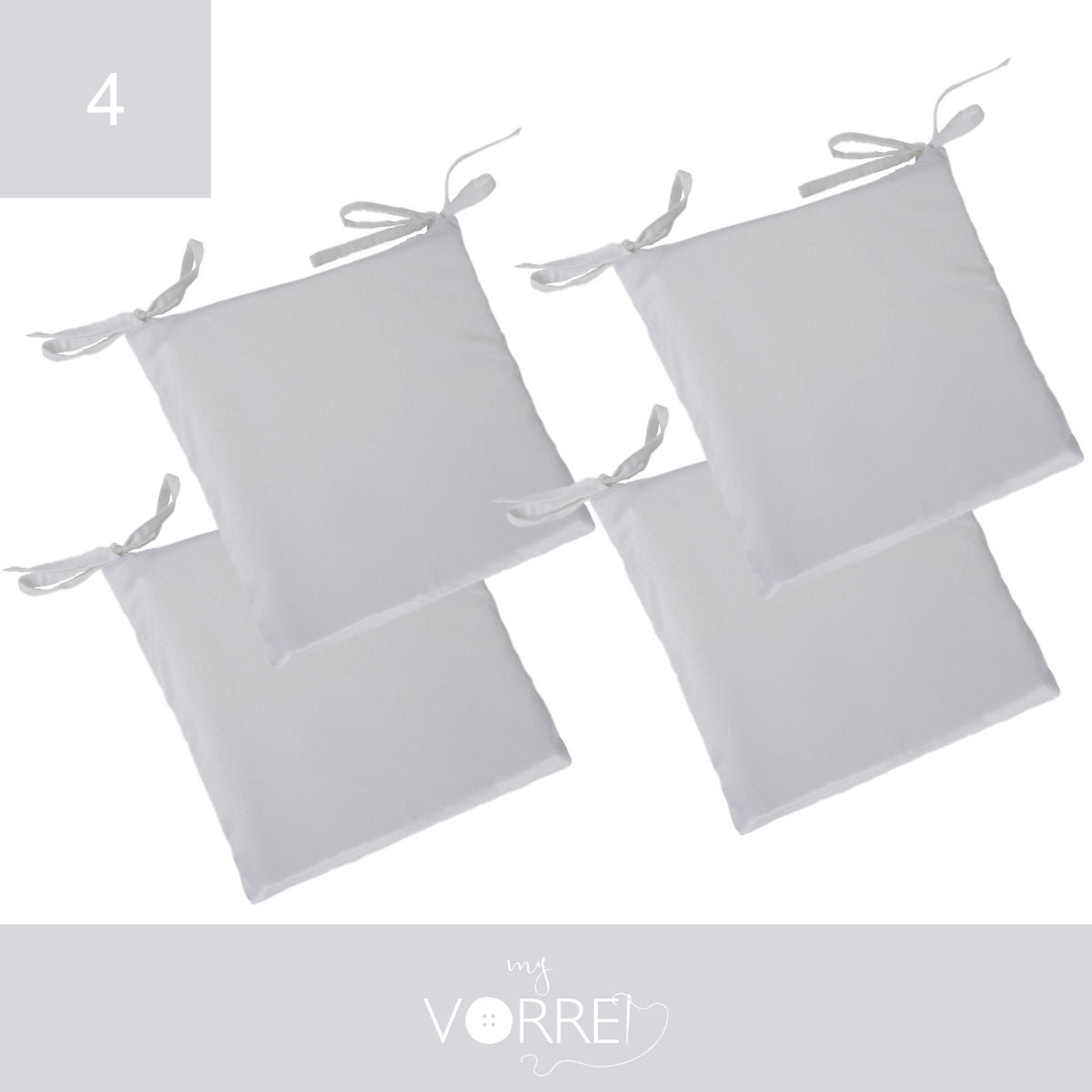 Cuscino Sedia Roma cm 40x40 spessore cm 4 sfoderabile con chiusura lampo | 4 pezzi