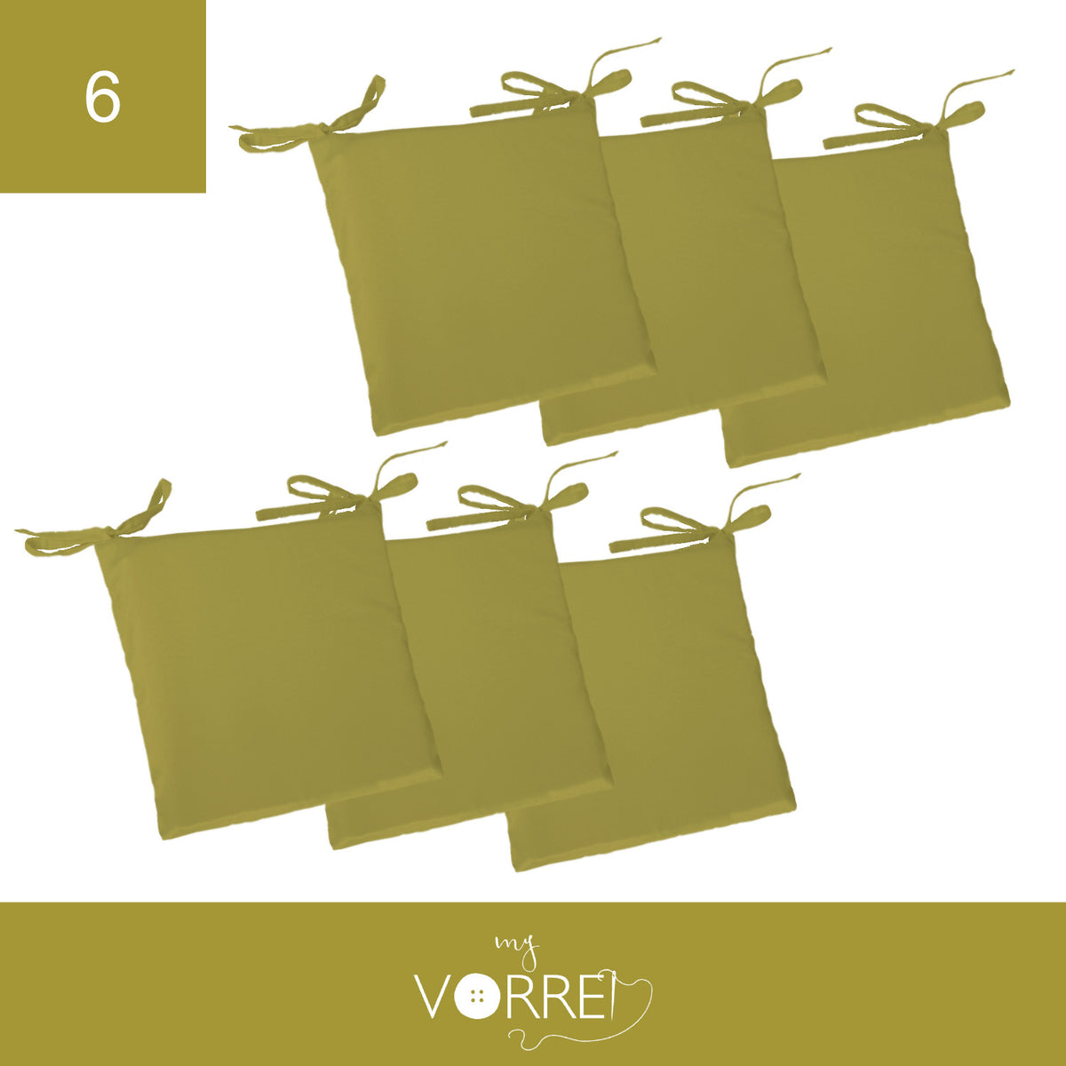Cuscino Sedia Roma cm 40x40 spessore cm 4 sfoderabile con chiusura lampo | 6 Pezzi