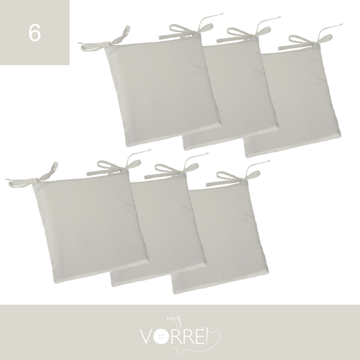 Cuscino Sedia Roma cm 40x40 spessore cm 4 sfoderabile con chiusura lampo | 6 Pezzi