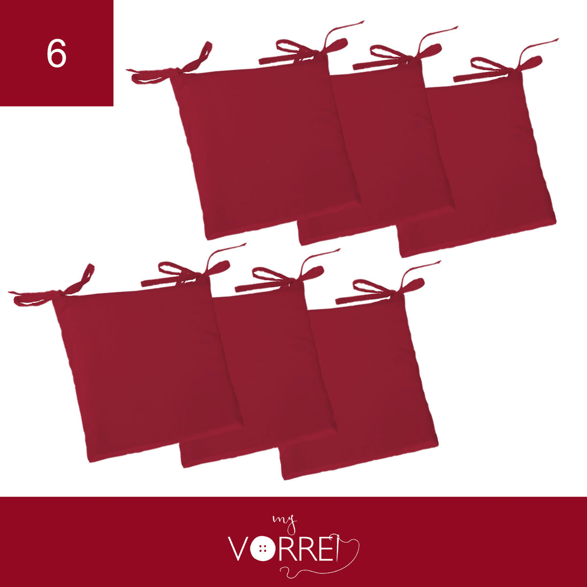 Cuscino Sedia Roma cm 40x40 spessore cm 4 sfoderabile con chiusura lampo | 6 Pezzi