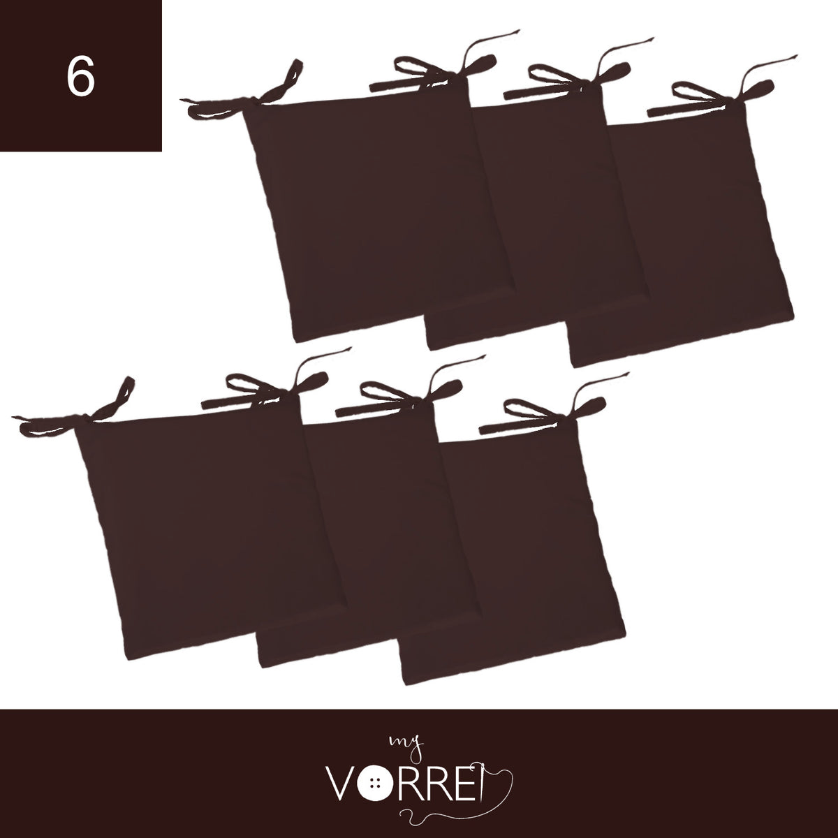 Cuscino Sedia Roma cm 40x40 spessore cm 4 sfoderabile con chiusura lampo | 6 Pezzi