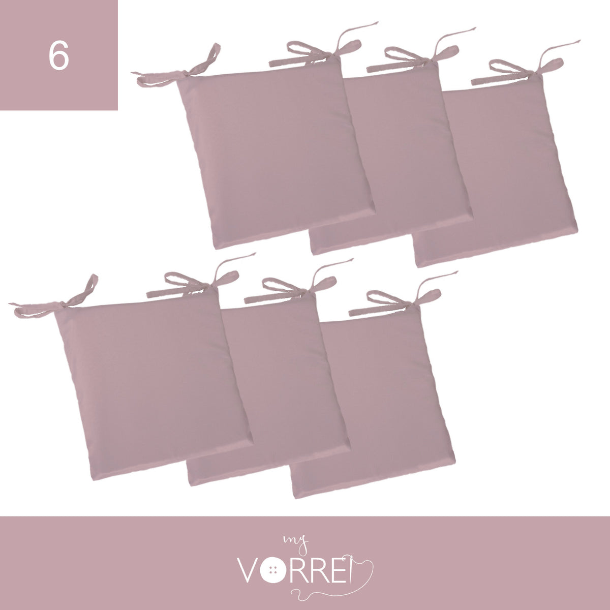 Cuscino Sedia Roma cm 40x40 spessore cm 4 sfoderabile con chiusura lampo | 6 Pezzi