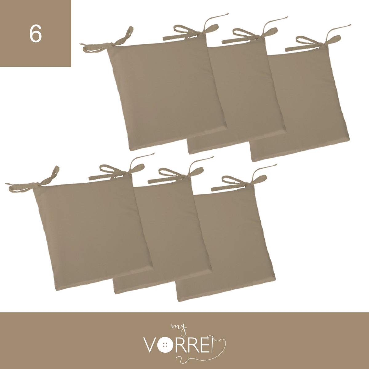 Cuscino Sedia Roma cm 40x40 spessore cm 4 sfoderabile con chiusura lampo | 6 Pezzi