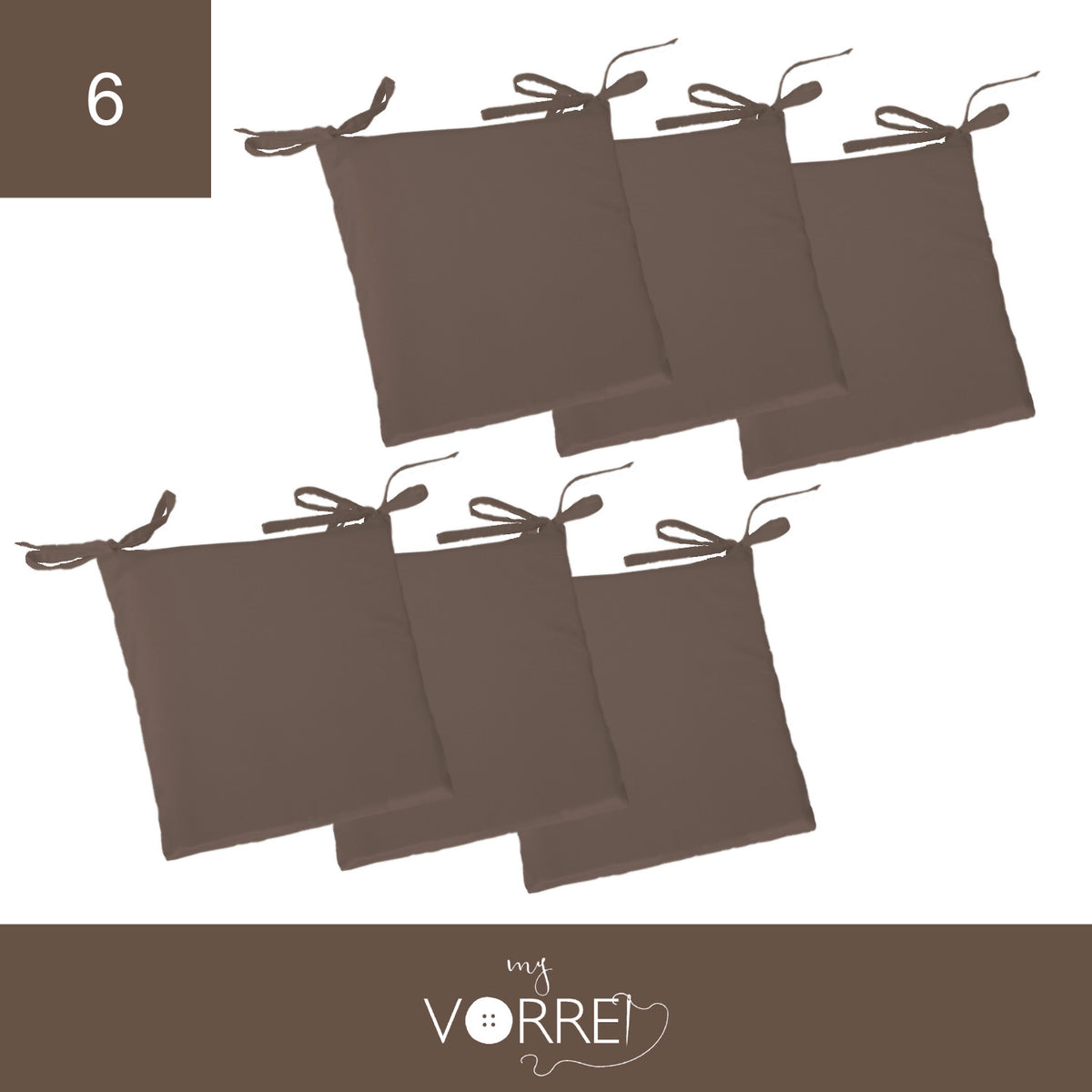 Cuscino Sedia Roma cm 40x40 spessore cm 4 sfoderabile con chiusura lampo | 6 Pezzi