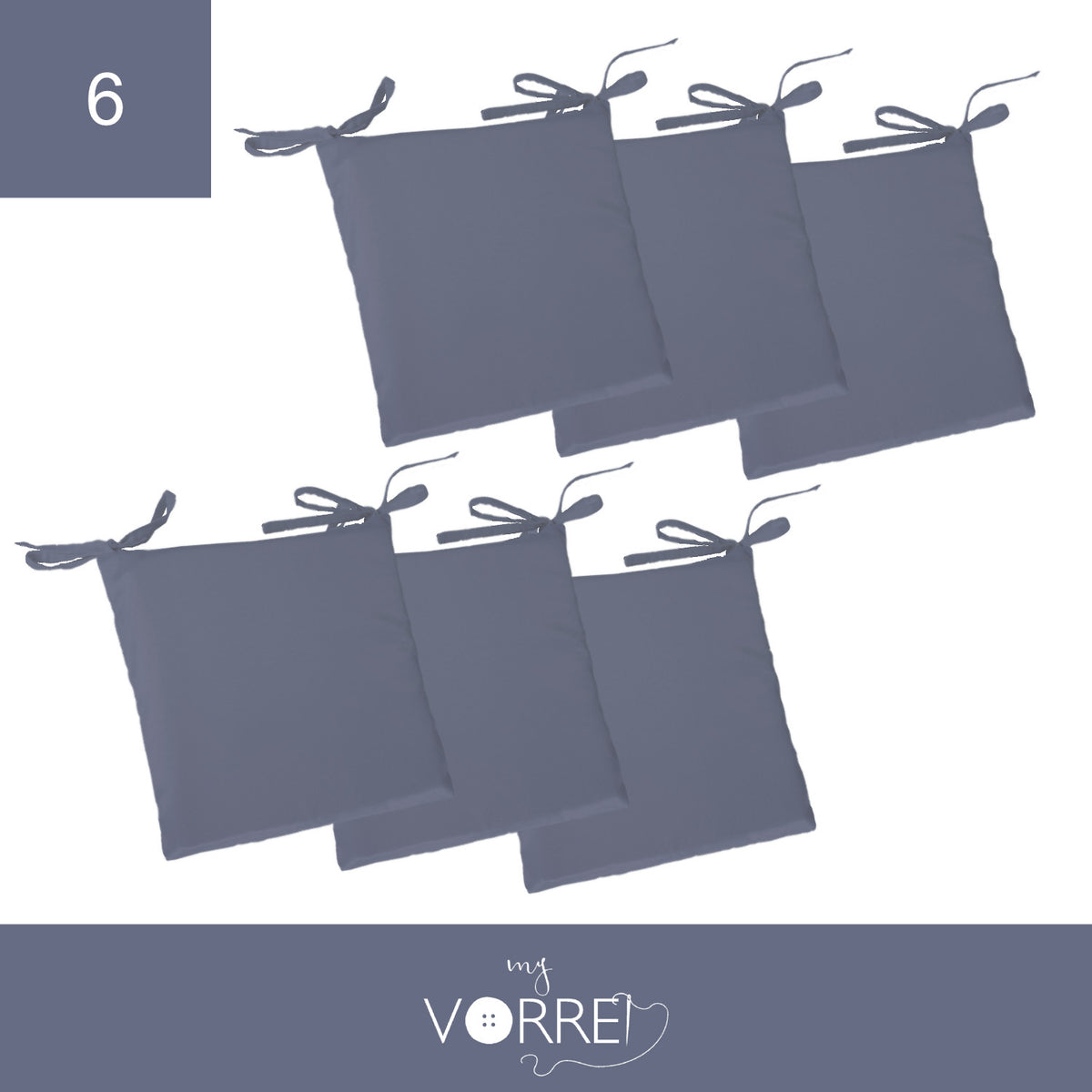 Cuscino Sedia Roma cm 40x40 spessore cm 4 sfoderabile con chiusura lampo | 6 Pezzi
