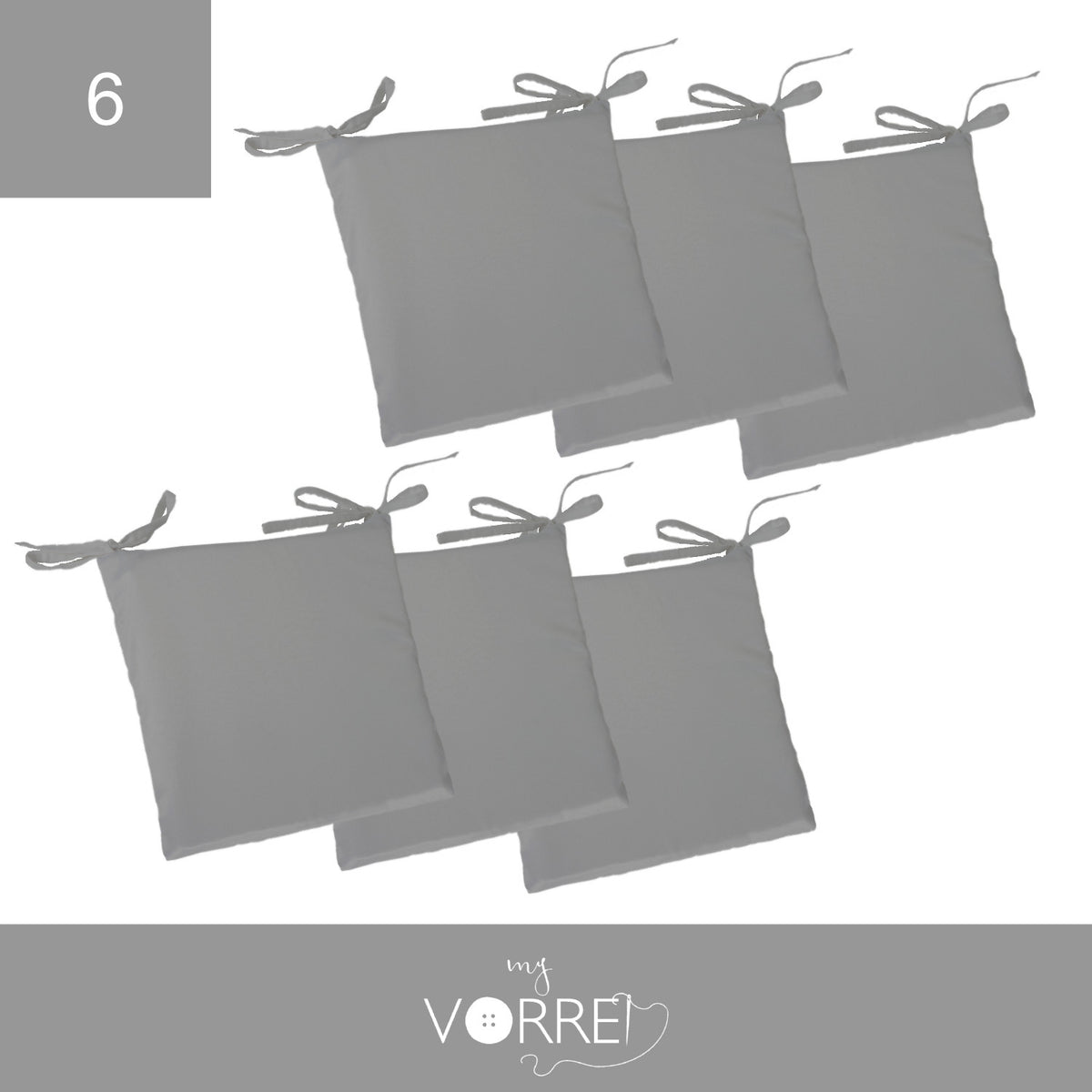 Cuscino Sedia Roma cm 40x40 spessore cm 4 sfoderabile con chiusura lampo | 6 Pezzi