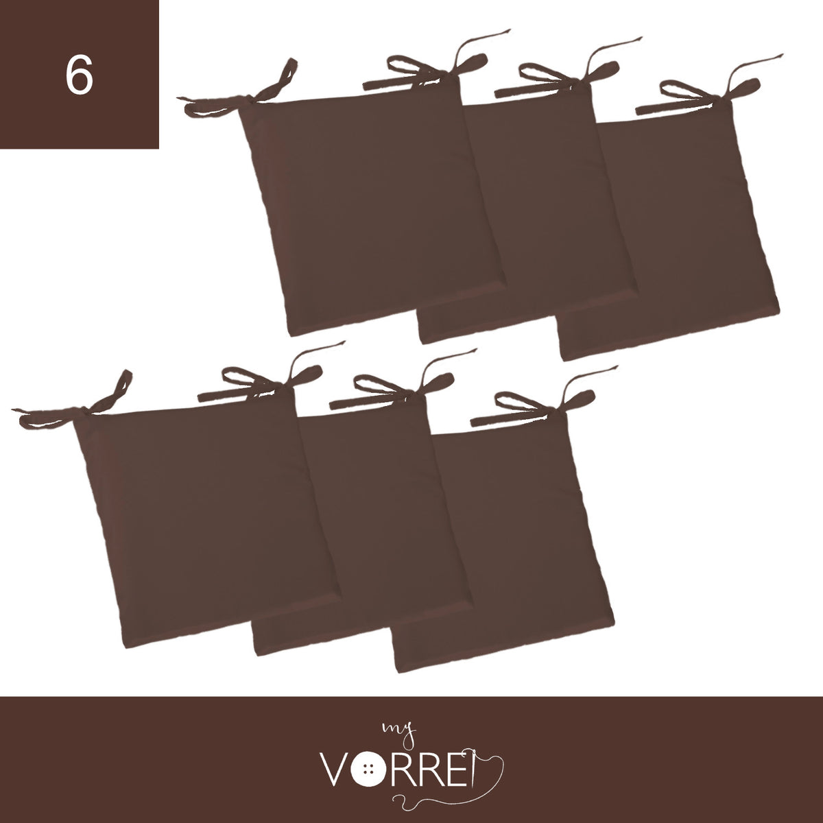 Cuscino Sedia Roma cm 40x40 spessore cm 4 sfoderabile con chiusura lampo | 6 Pezzi