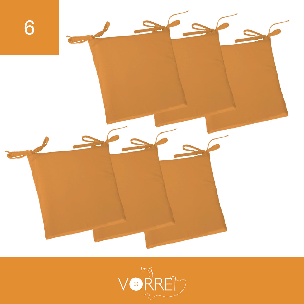 Cuscino Sedia Roma cm 40x40 spessore cm 4 sfoderabile con chiusura lampo | 6 Pezzi