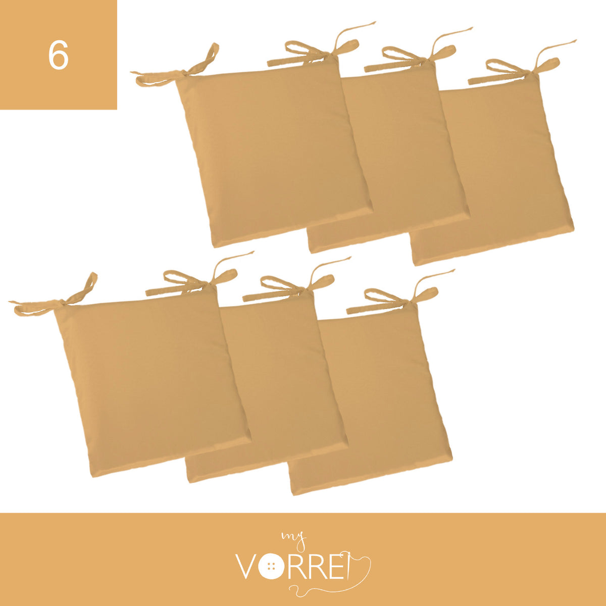 Cuscino Sedia Roma cm 40x40 spessore cm 4 sfoderabile con chiusura lampo | 6 Pezzi