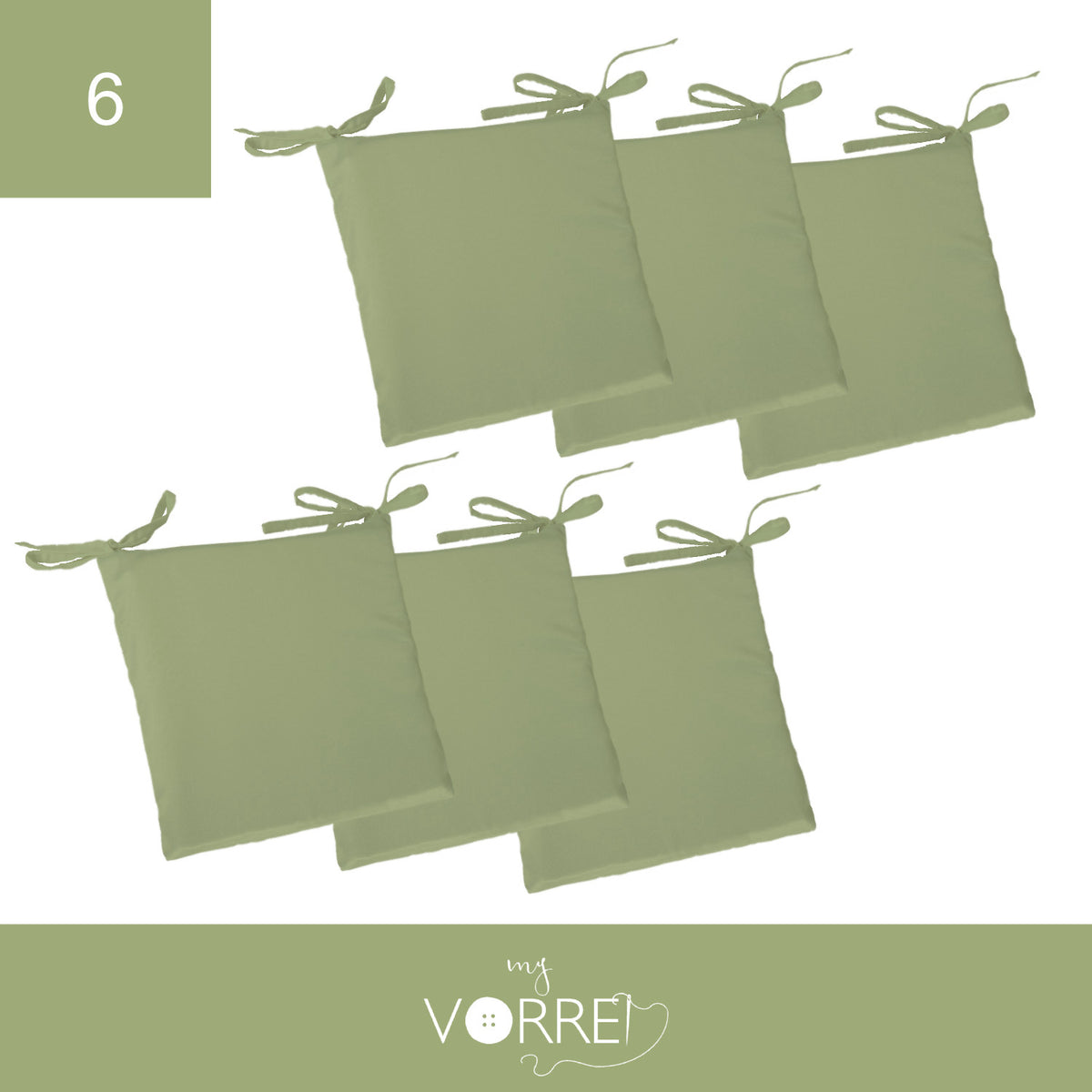 Cuscino Sedia Roma cm 40x40 spessore cm 4 sfoderabile con chiusura lampo | 6 Pezzi