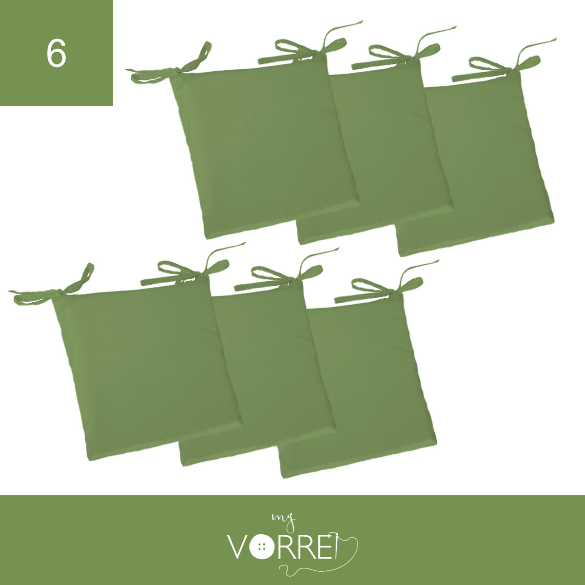 Cuscino Sedia Roma cm 40x40 spessore cm 4 sfoderabile con chiusura lampo | 6 Pezzi