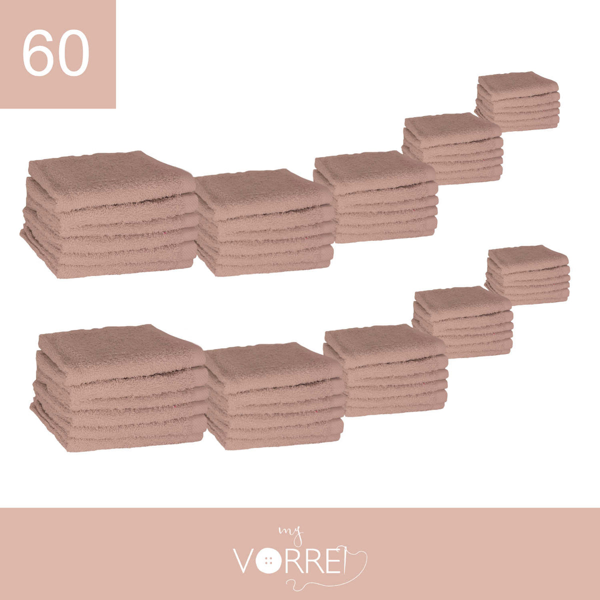 Lavette Gr 420 MQ Cotone 100% | 30x30cm, Pacchetto da 60 Pezzi