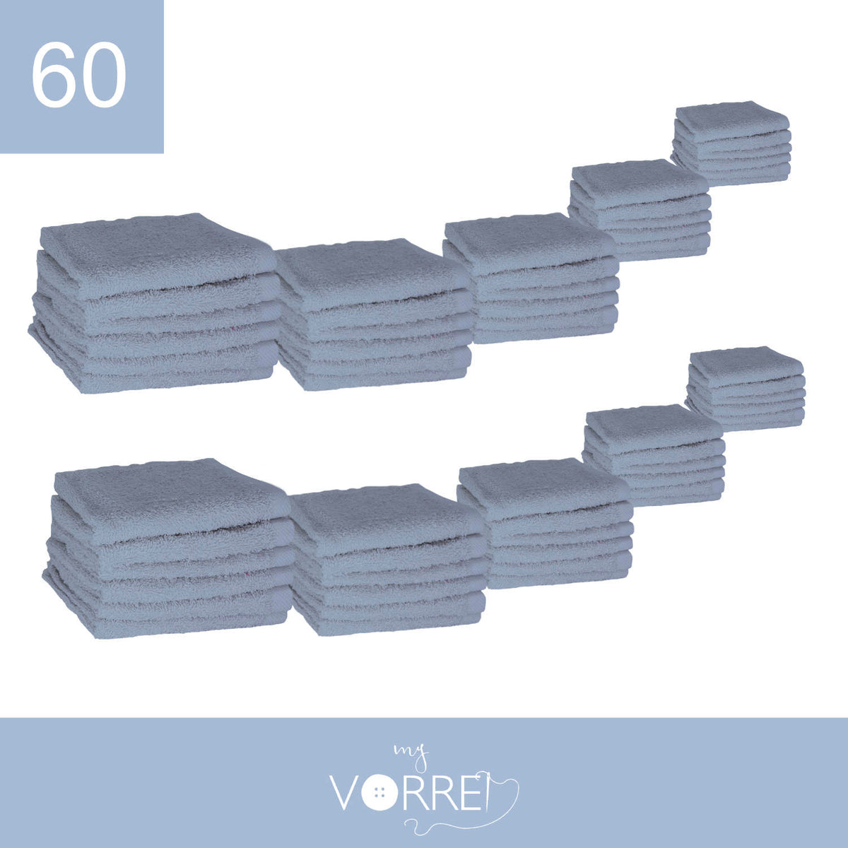 Lavette Gr 420 MQ Cotone 100% | 30x30cm, Pacchetto da 60 Pezzi