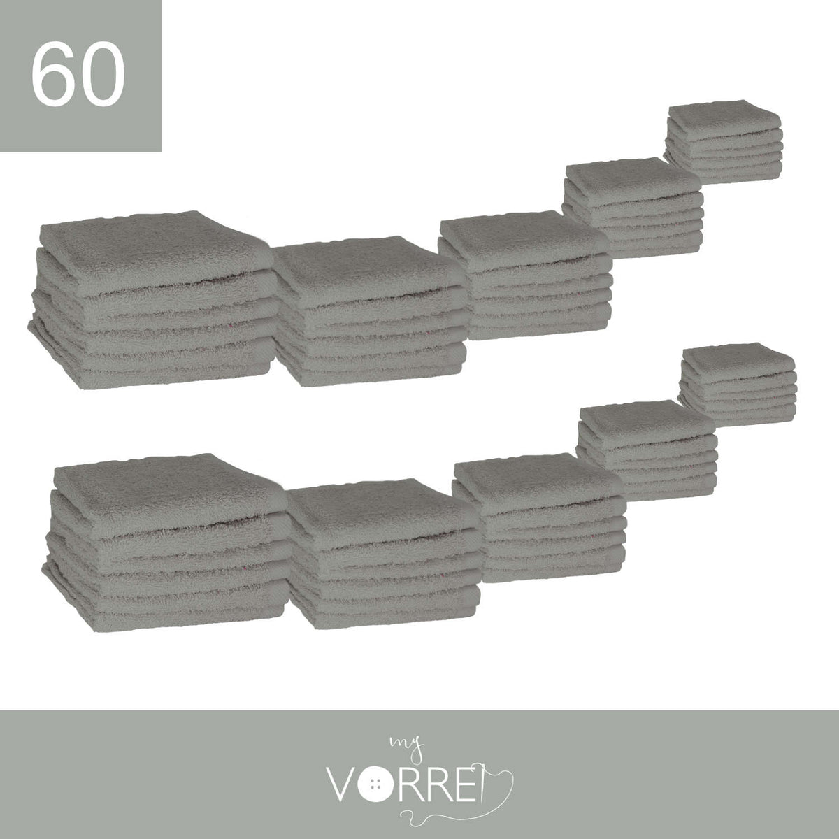 Lavette Gr 420 MQ Cotone 100% | 30x30cm, Pacchetto da 60 Pezzi