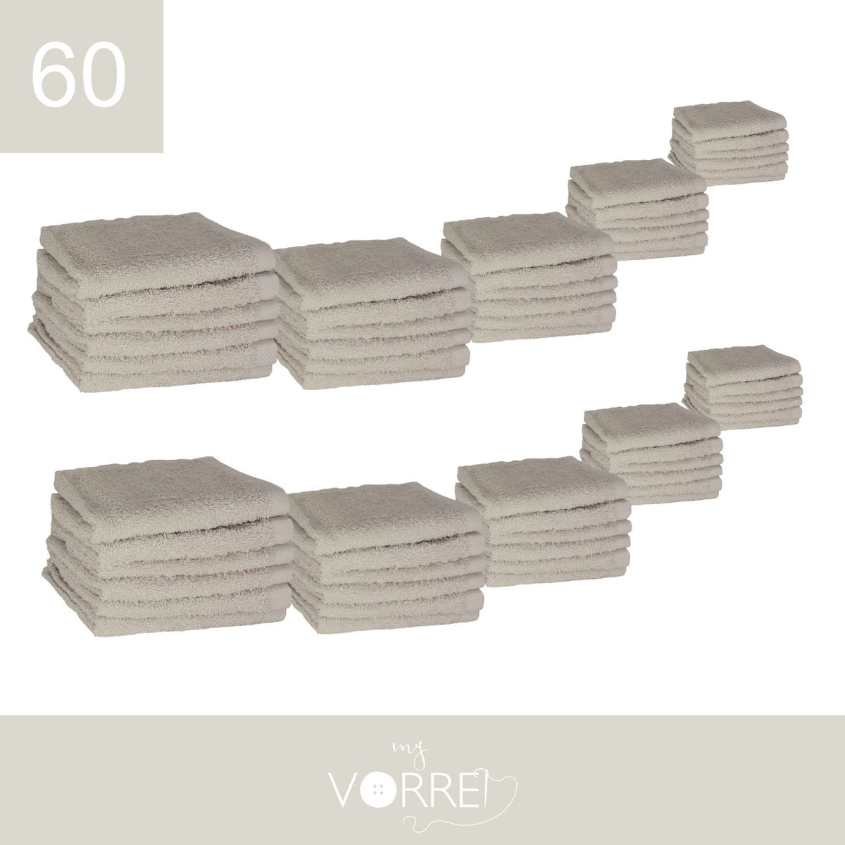 Lavette Gr 420 MQ Cotone 100% | 30x30cm, Pacchetto da 60 Pezzi