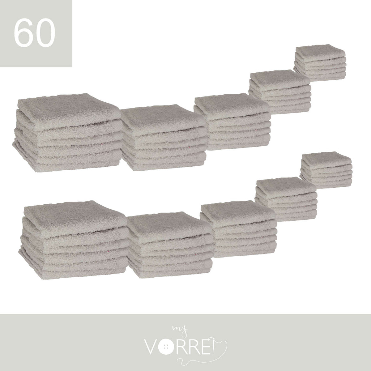 Lavette Gr 420 MQ Cotone 100% | 30x30cm, Pacchetto da 60 Pezzi