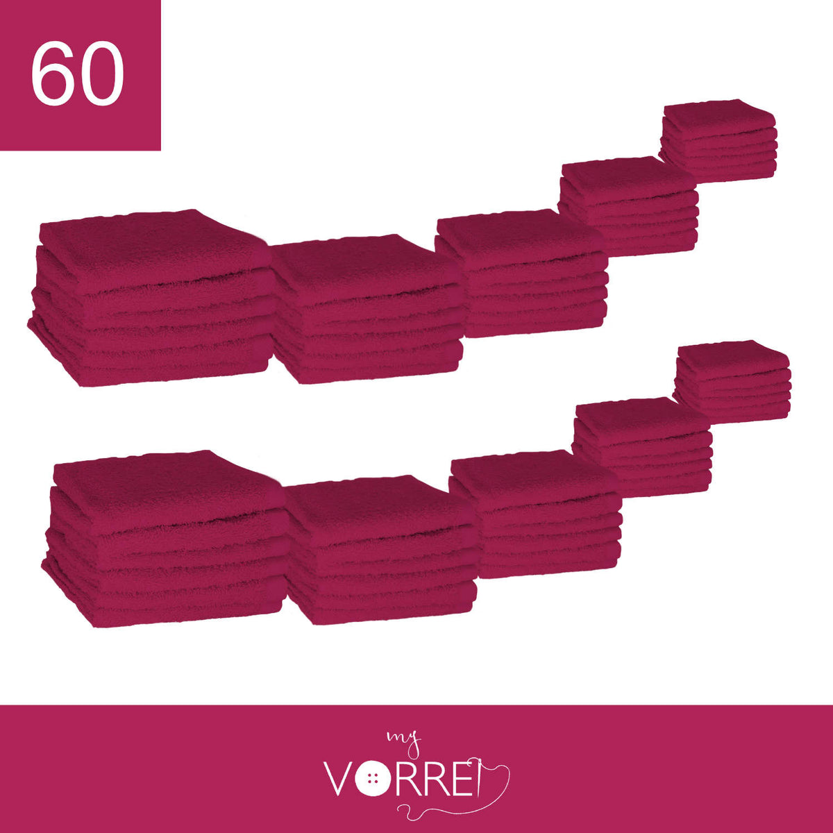 Lavette Gr 420 MQ Cotone 100% | 30x30cm, Pacchetto da 60 Pezzi
