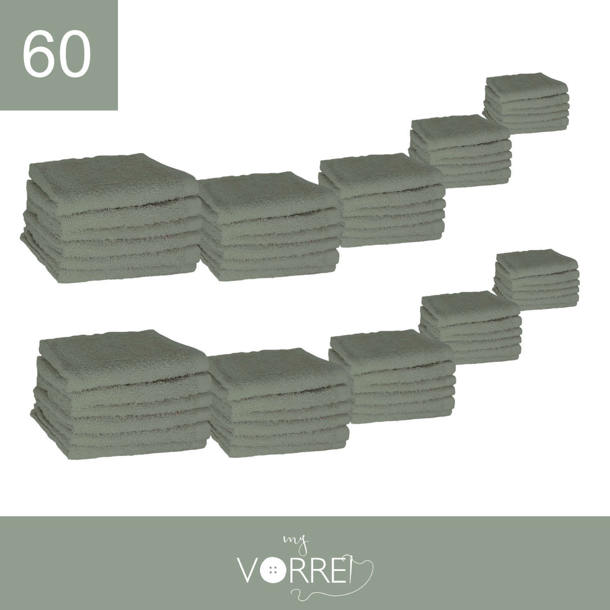 Lavette Gr 420 MQ Cotone 100% | 30x30cm, Pacchetto da 60 Pezzi
