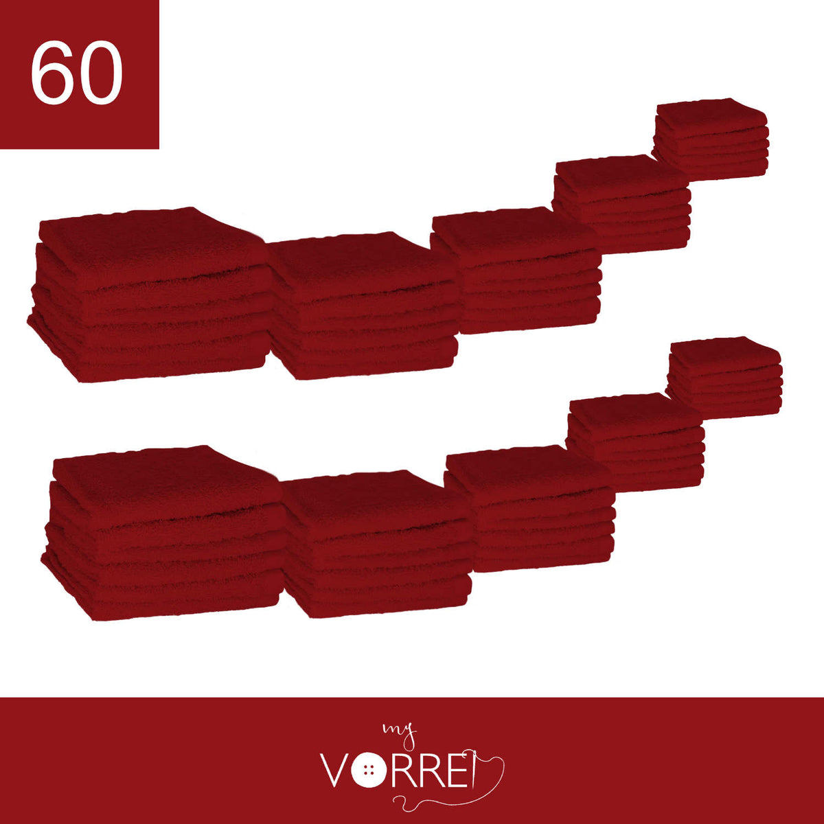 Lavette Gr 420 MQ Cotone 100% | 30x30cm, Pacchetto da 60 Pezzi