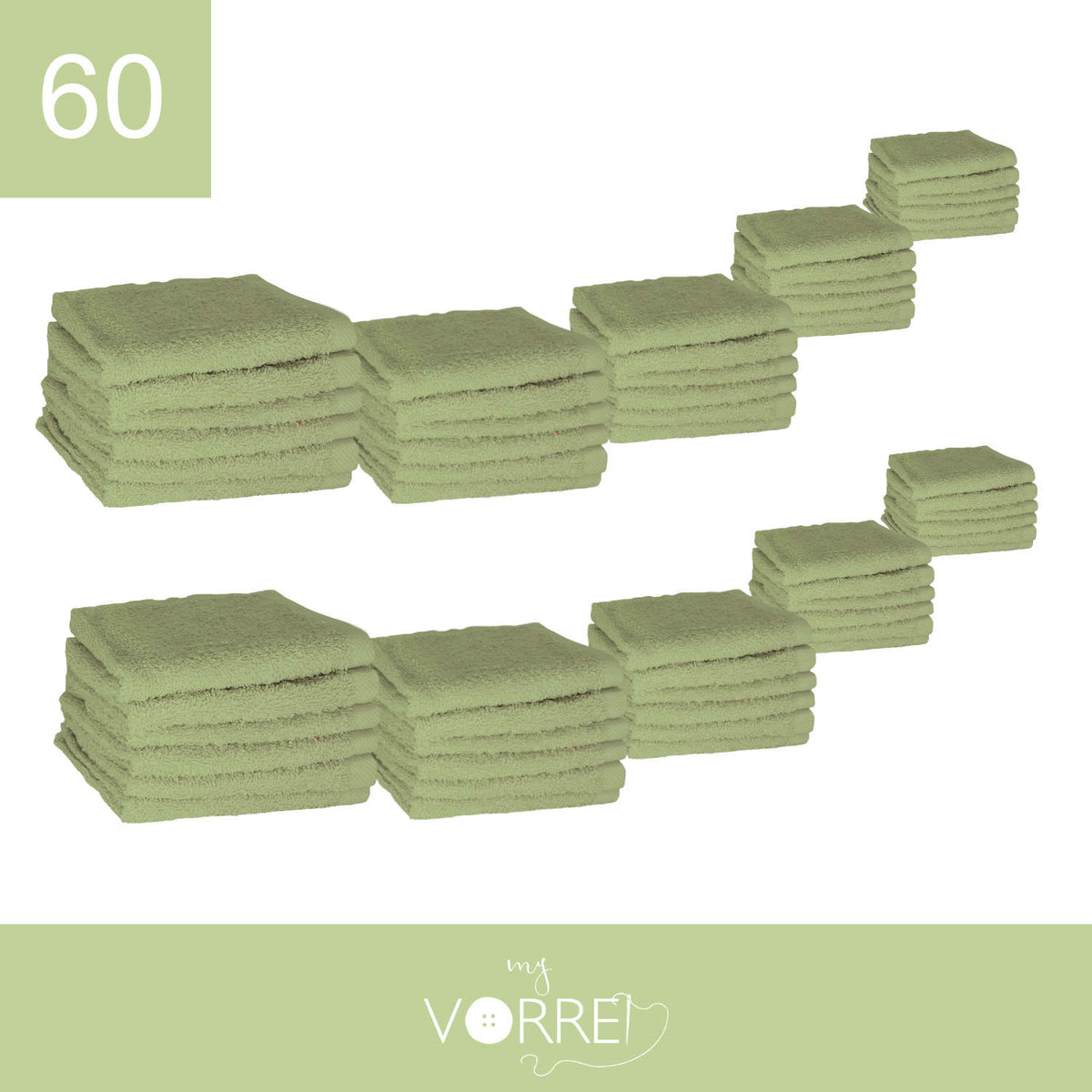 Lavette Gr 420 MQ Cotone 100% | 30x30cm, Pacchetto da 60 Pezzi