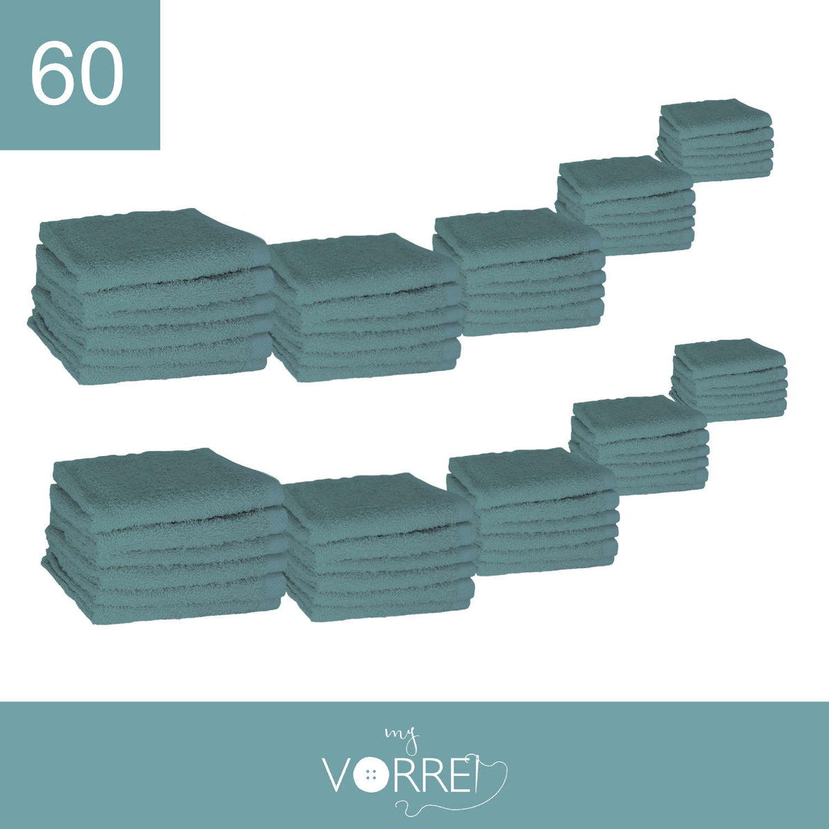 Lavette Gr 420 MQ Cotone 100% | 30x30cm, Pacchetto da 60 Pezzi