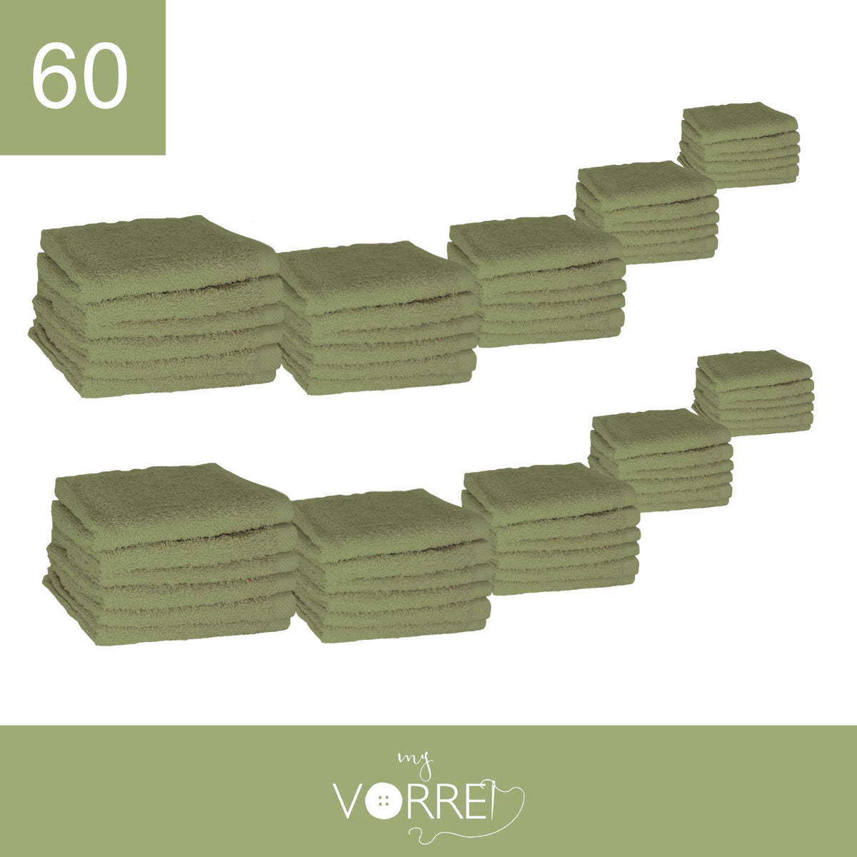 Lavette Gr 420 MQ Cotone 100% | 30x30cm, Pacchetto da 60 Pezzi