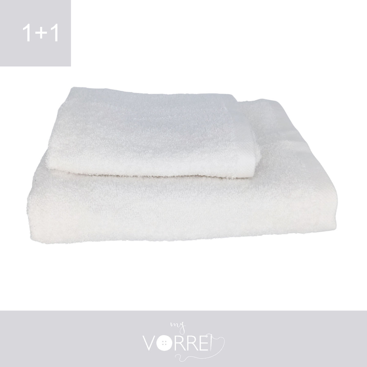 Coppia Spugna Viso+Ospite (1+1) Gr 450 MQ Cotone 100%| Misura Viso 60x110cm - Ospite 35x53cm