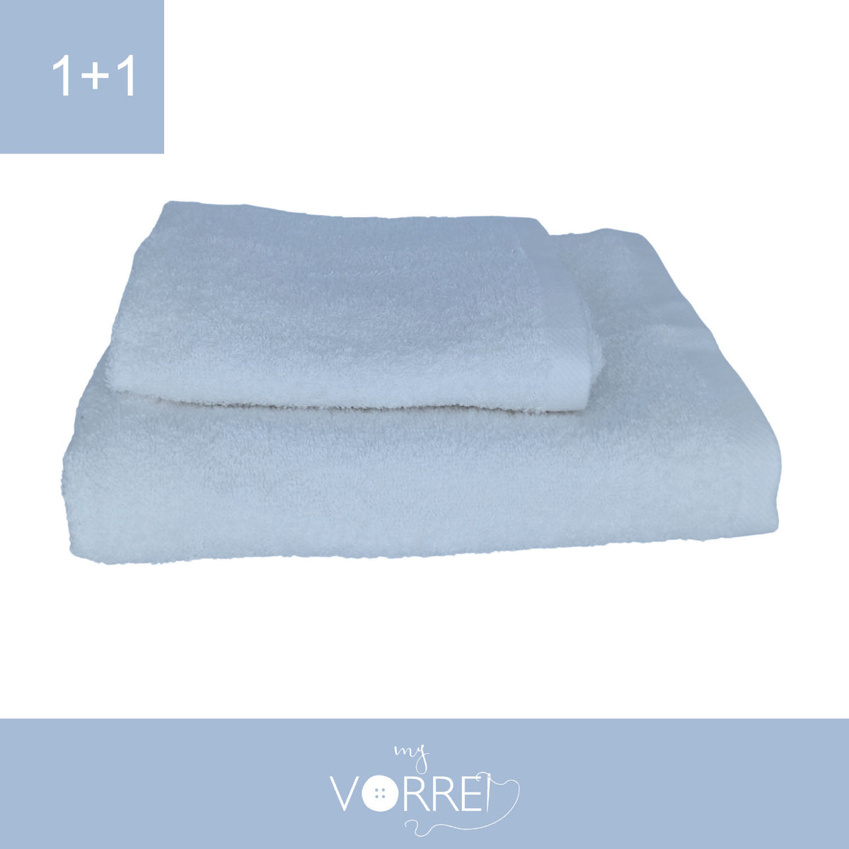 Coppia Spugna Viso+Ospite (1+1) Gr 450 MQ Cotone 100%| Misura Viso 60x110cm - Ospite 35x53cm
