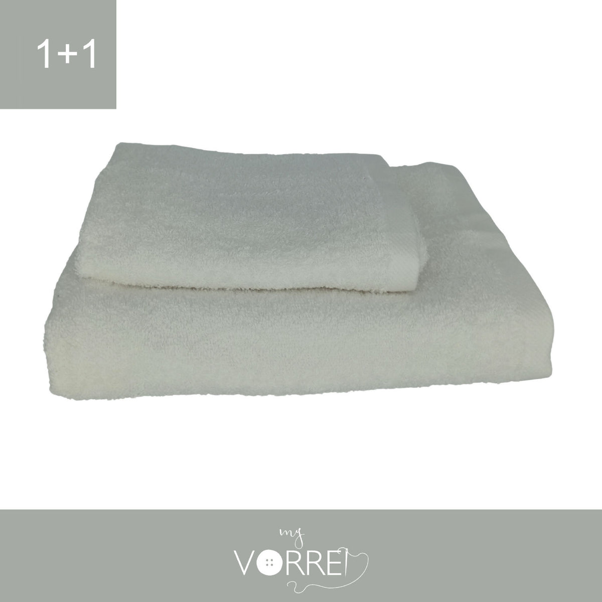 Coppia Spugna Viso+Ospite (1+1) Gr 450 MQ Cotone 100%| Misura Viso 60x110cm - Ospite 35x53cm