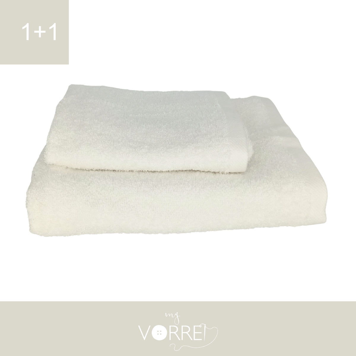 Coppia Spugna Viso+Ospite (1+1) Gr 450 MQ Cotone 100%| Misura Viso 60x110cm - Ospite 35x53cm