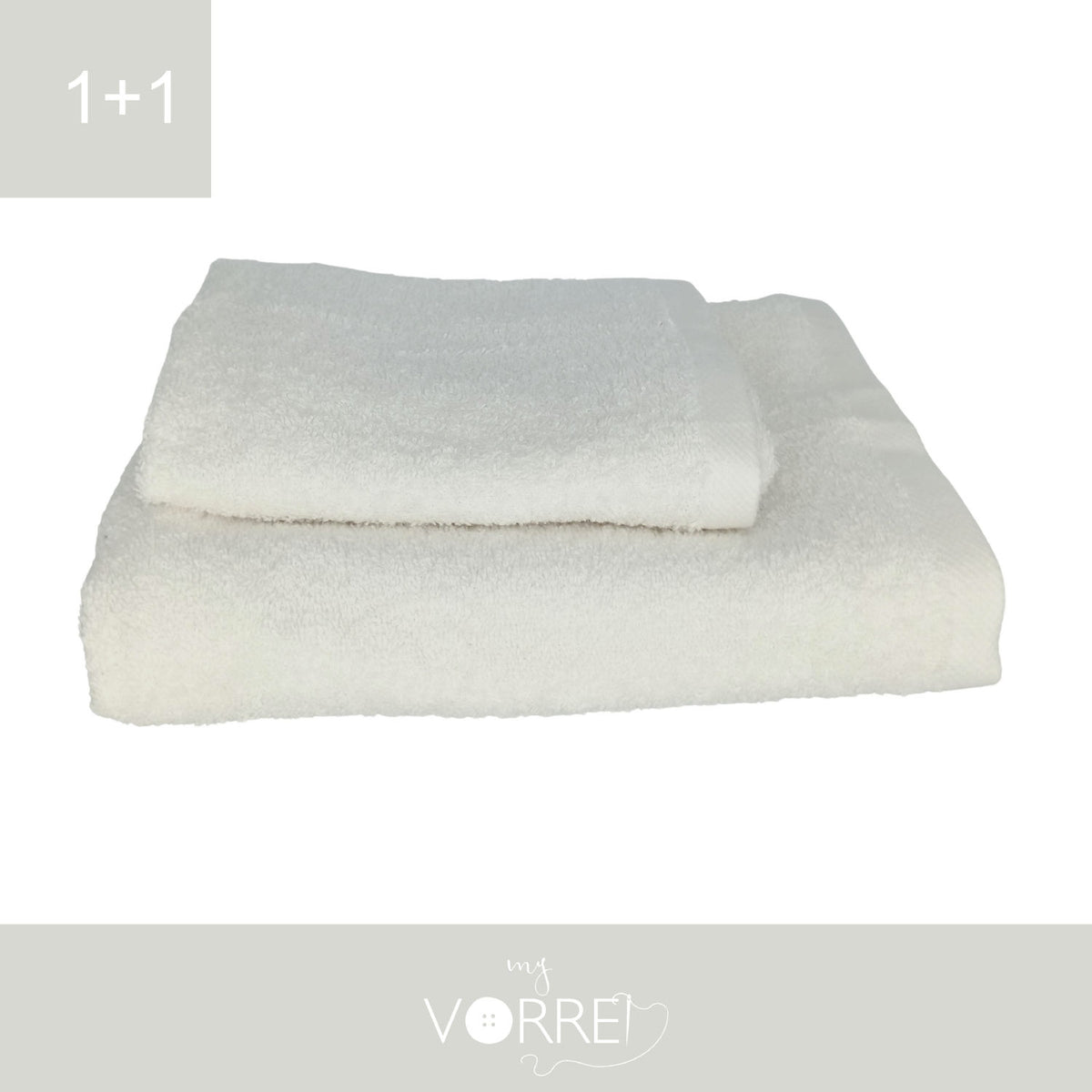 Coppia Spugna Viso+Ospite (1+1) Gr 450 MQ Cotone 100%| Misura Viso 60x110cm - Ospite 35x53cm