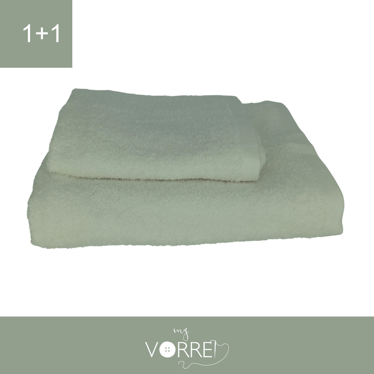 Coppia Spugna Viso+Ospite (1+1) Gr 450 MQ Cotone 100%| Misura Viso 60x110cm - Ospite 35x53cm