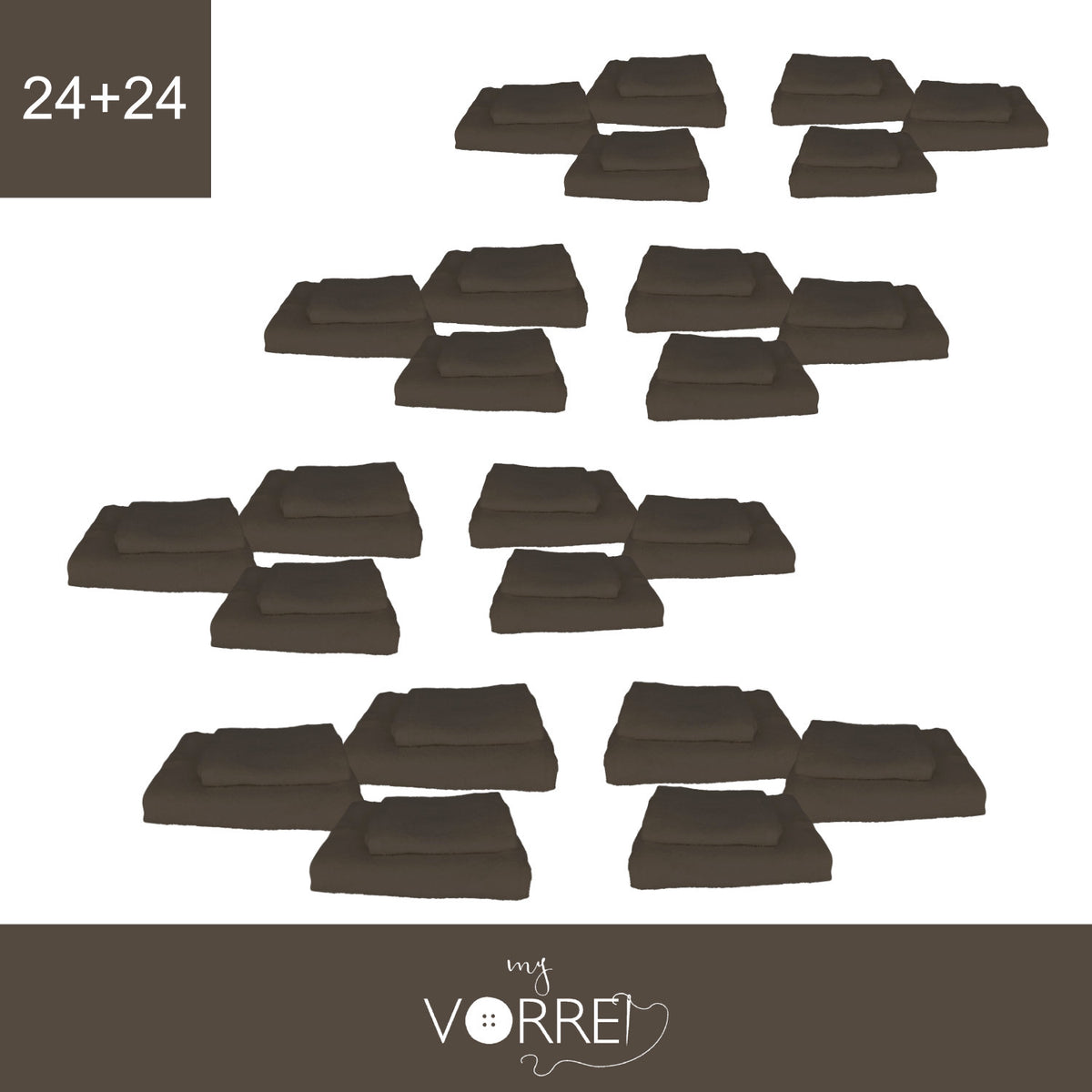 Coppia Spugna Viso+Ospite (24+24) Gr 450 MQ Cotone 100%| Misura Viso 60x110cm - Ospite 35x53cm