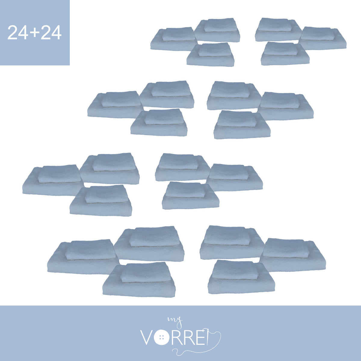 Coppia Spugna Viso+Ospite (24+24) Gr 450 MQ Cotone 100%| Misura Viso 60x110cm - Ospite 35x53cm