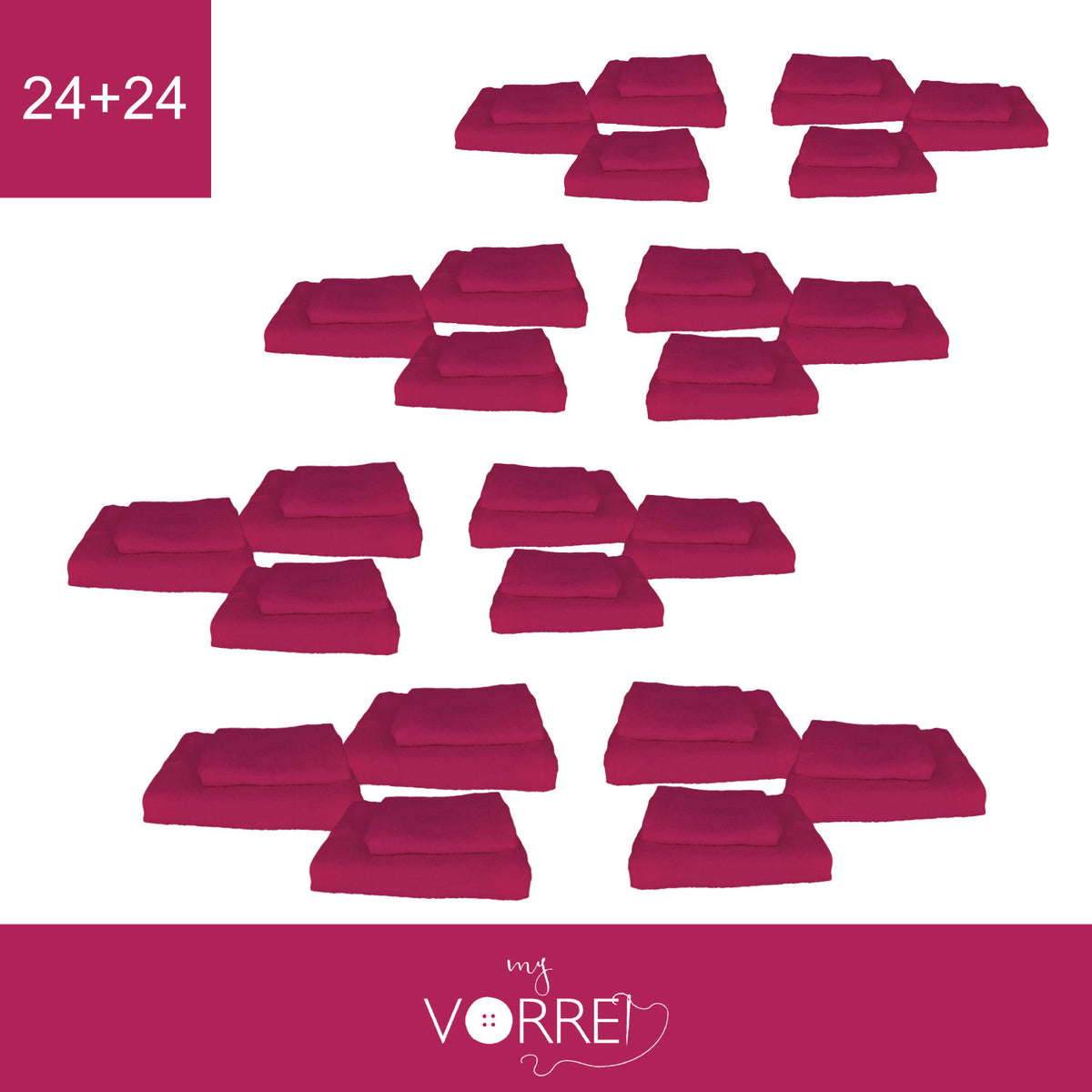 Coppia Spugna Viso+Ospite (24+24) Gr 450 MQ Cotone 100%| Misura Viso 60x110cm - Ospite 35x53cm